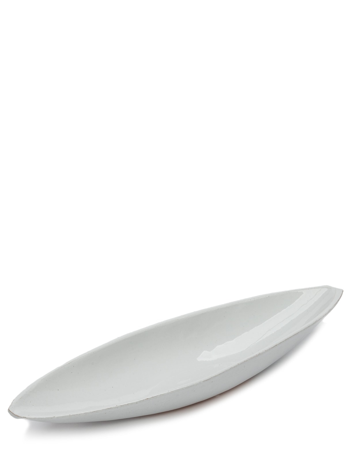 Bandeja Canoa Em Cerâmica - Branco