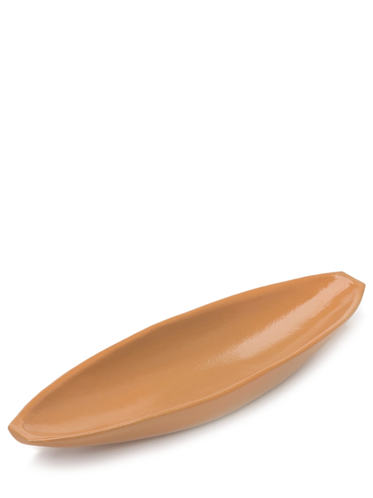 Bandeja Canoa Em Cerâmica - Laranja