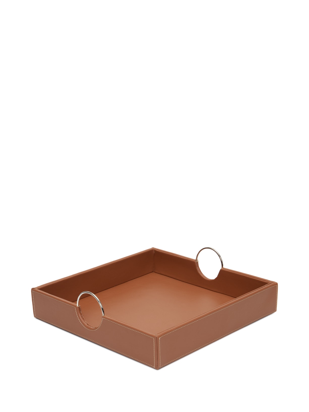 Bandeja com Puxadores de Metal P - Marrom
