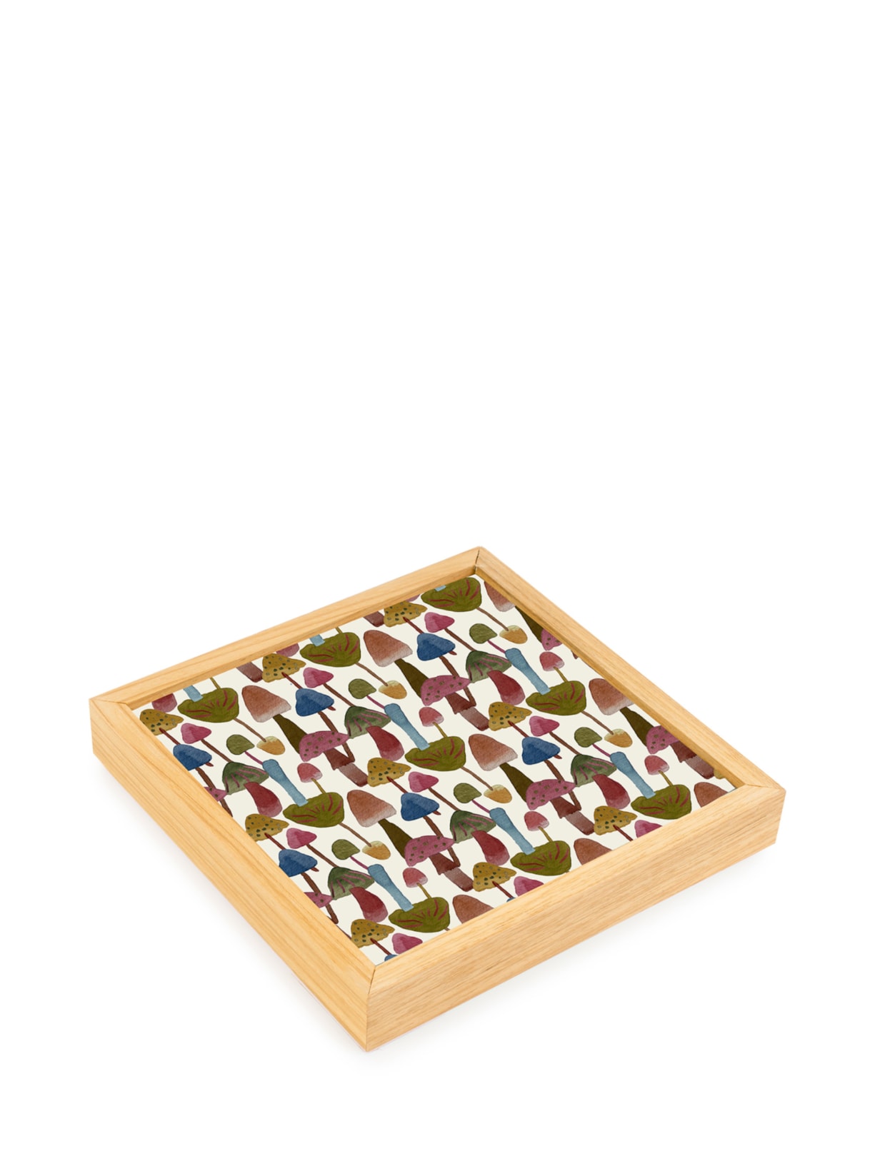 Bandeja De Azulejo Cogumelos - Branco