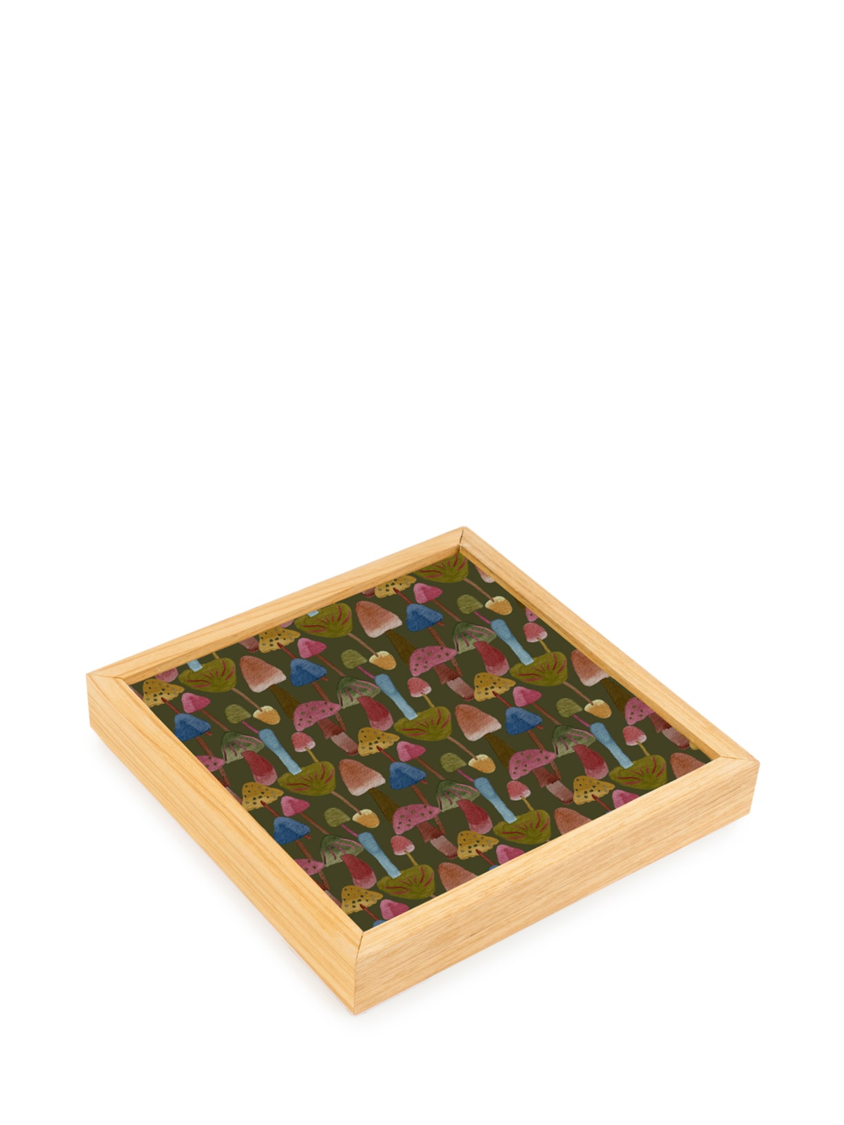 Bandeja De Azulejo Cogumelos - Verde