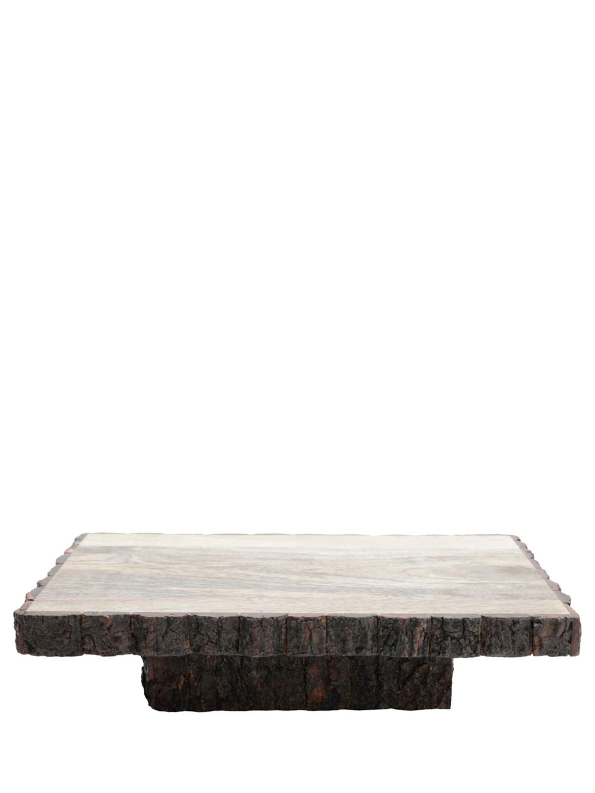 Bandeja De Madeira Com Suporte Retangular - Marrom