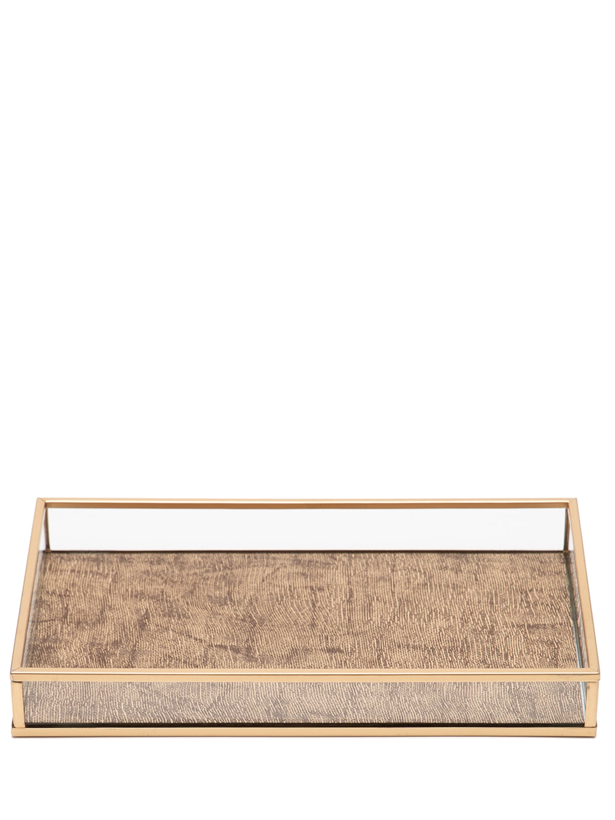 Bandeja De Metal E Vidro Dourado '2Home