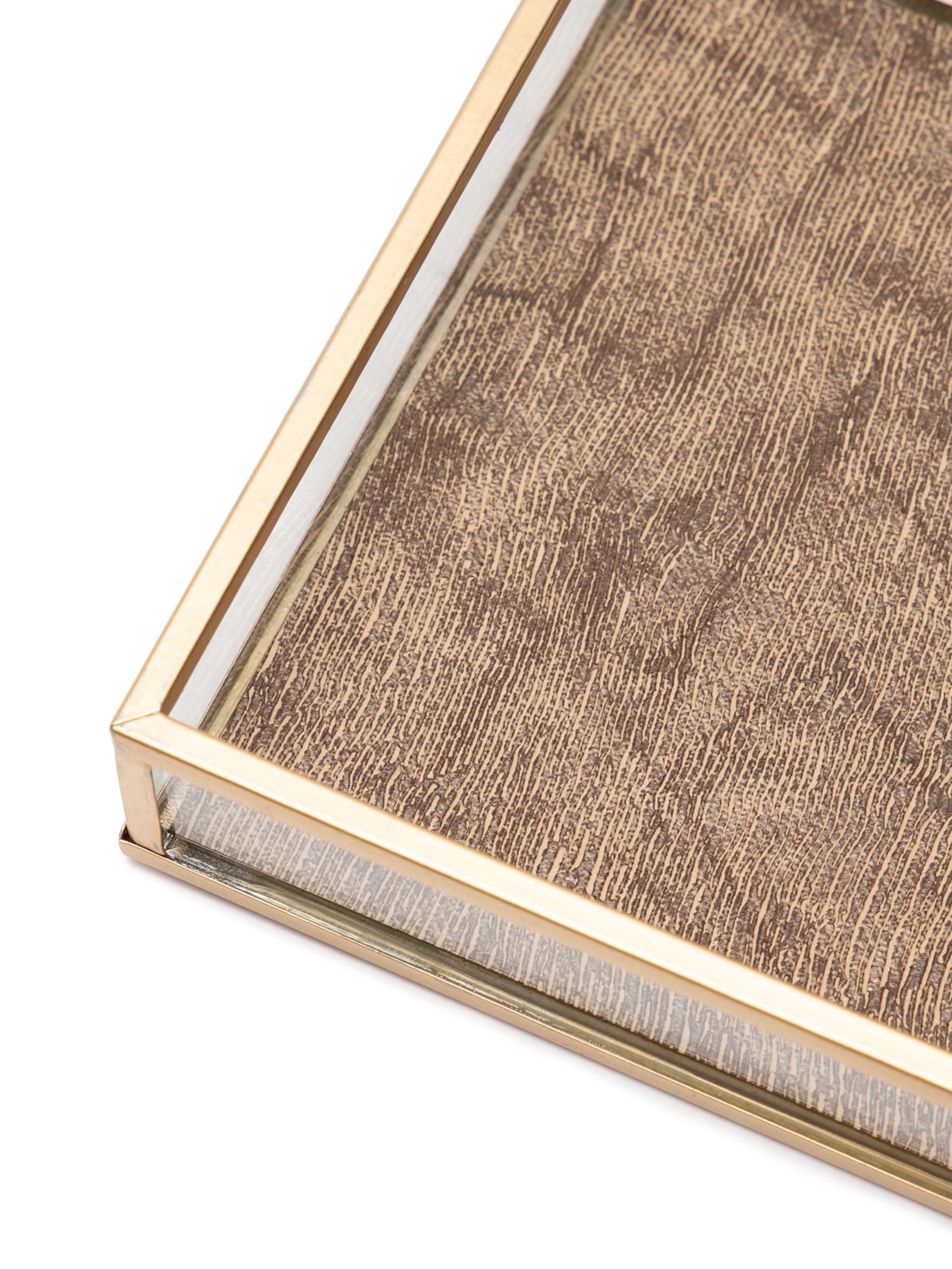 Bandeja De Metal E Vidro Dourado '2Home