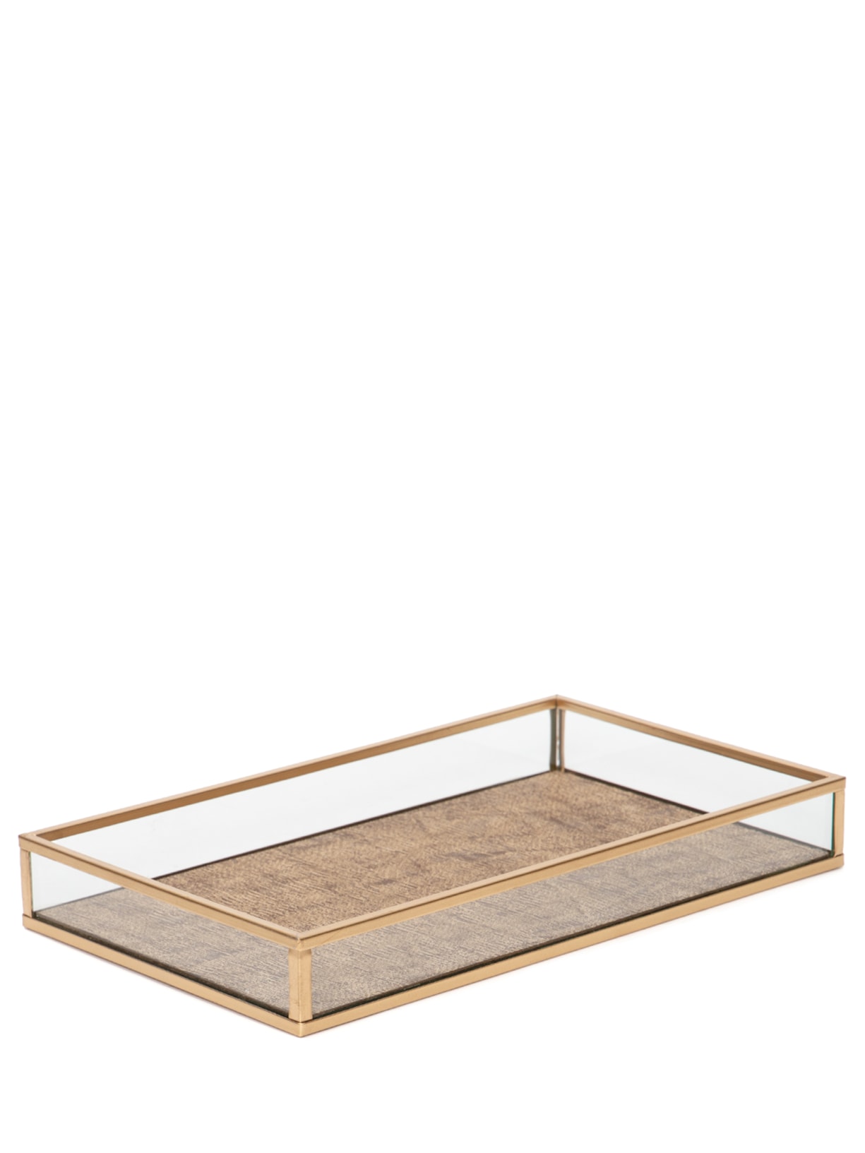 Bandeja De Metal E Vidro Dourado '2Home