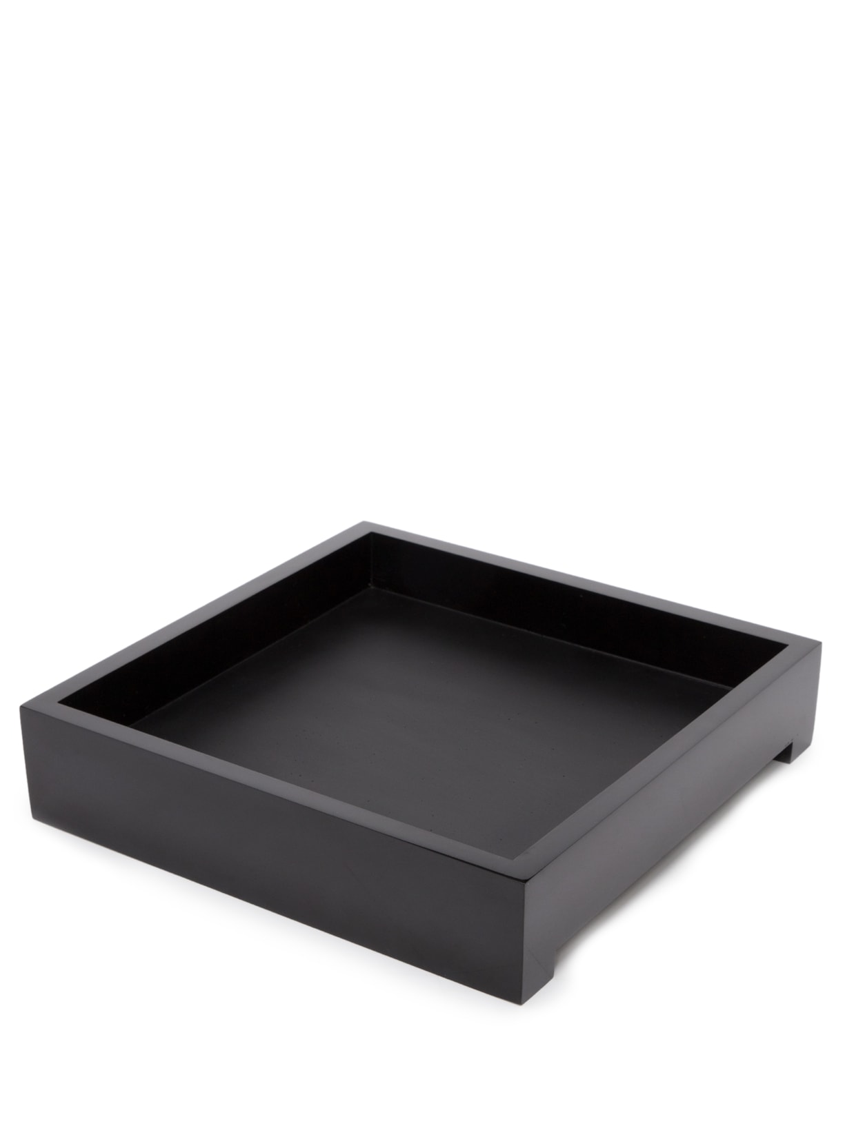 Bandeja Quadrada Com Pé Polido 1 Peça - Preto