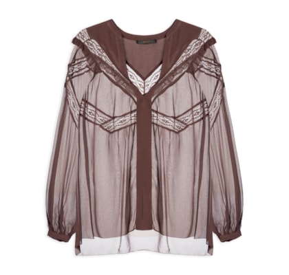 Bata com Volumes e Entremeio - Marrom