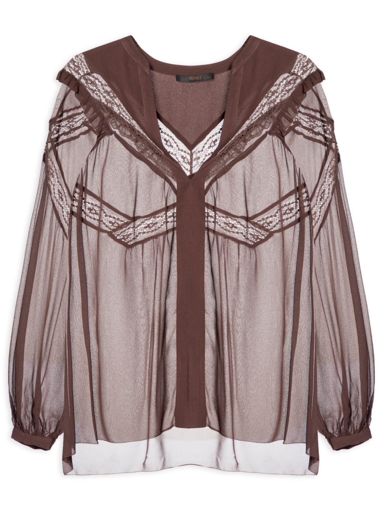 Bata com Volumes e Entremeio - Marrom