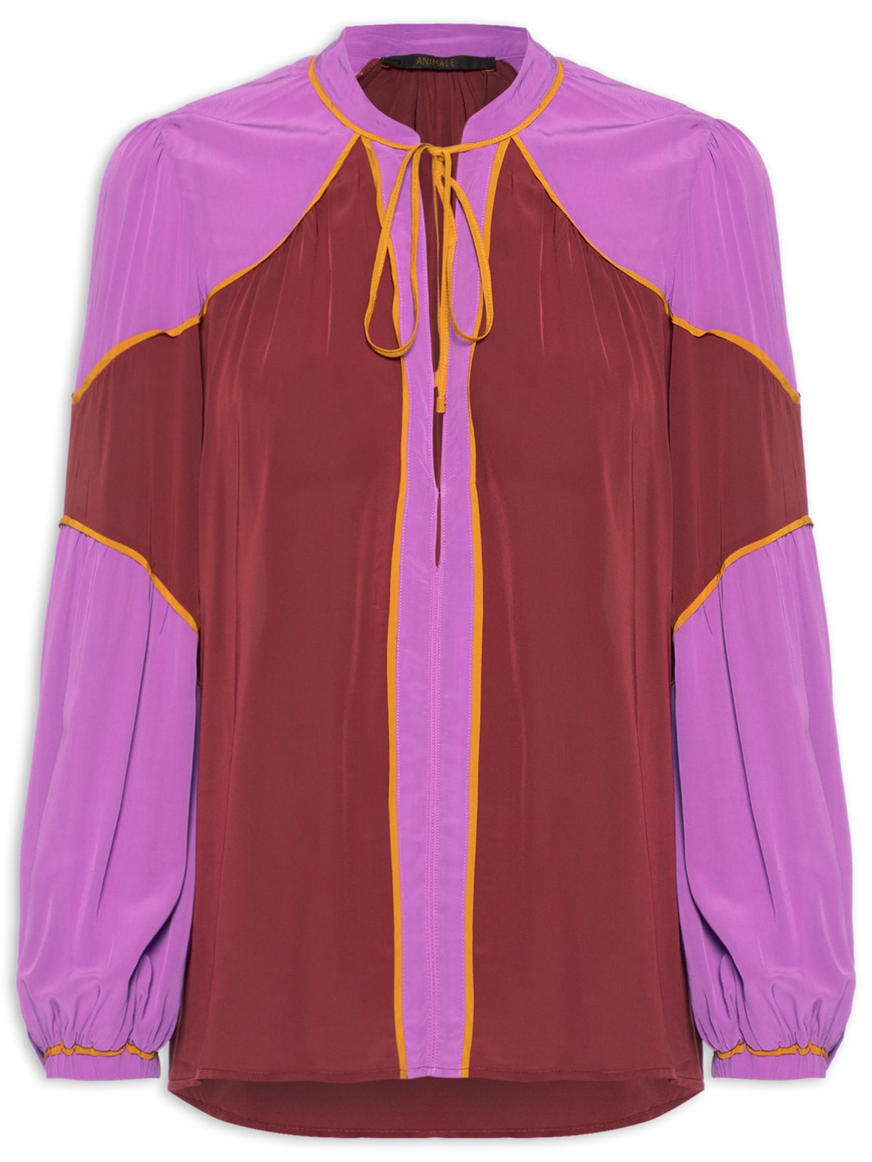 Bata Decote V Bicolor - Vermelho