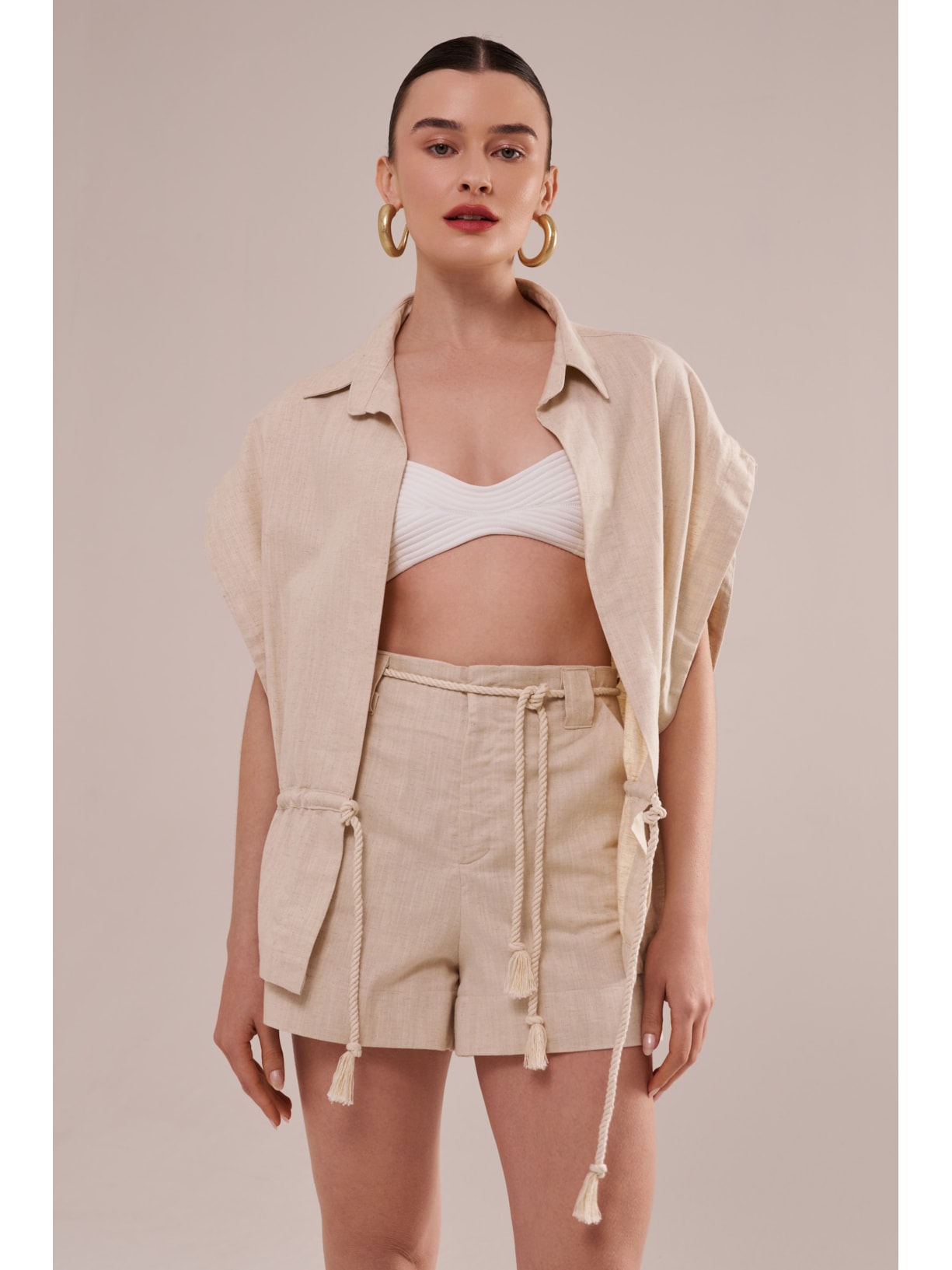 bata em linho com algodão cordel Suntime