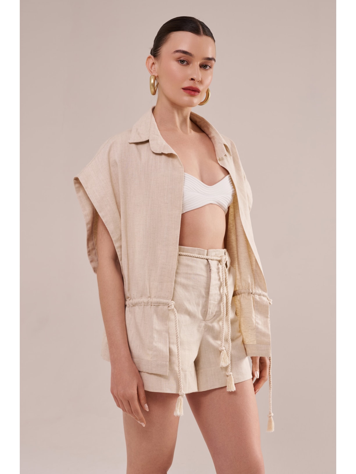 bata em linho com algodão cordel Suntime