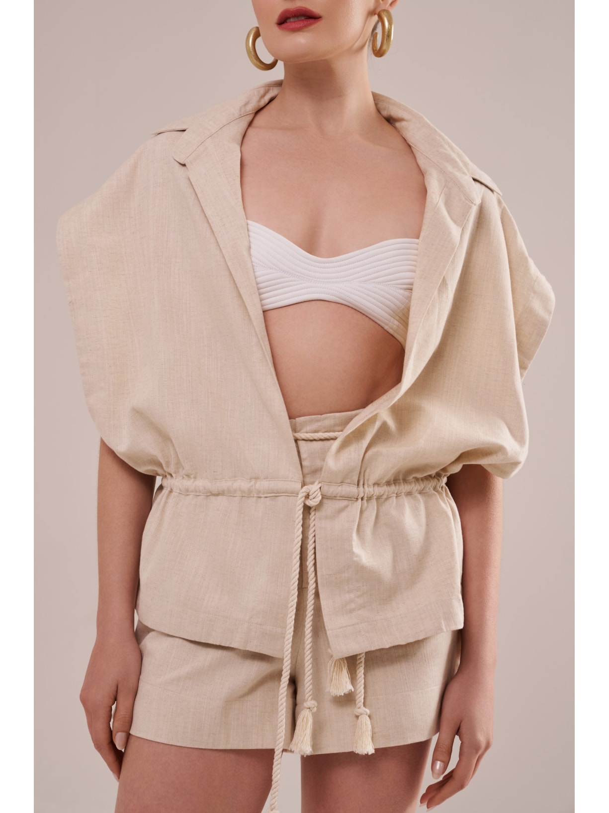 bata em linho com algodão cordel Suntime