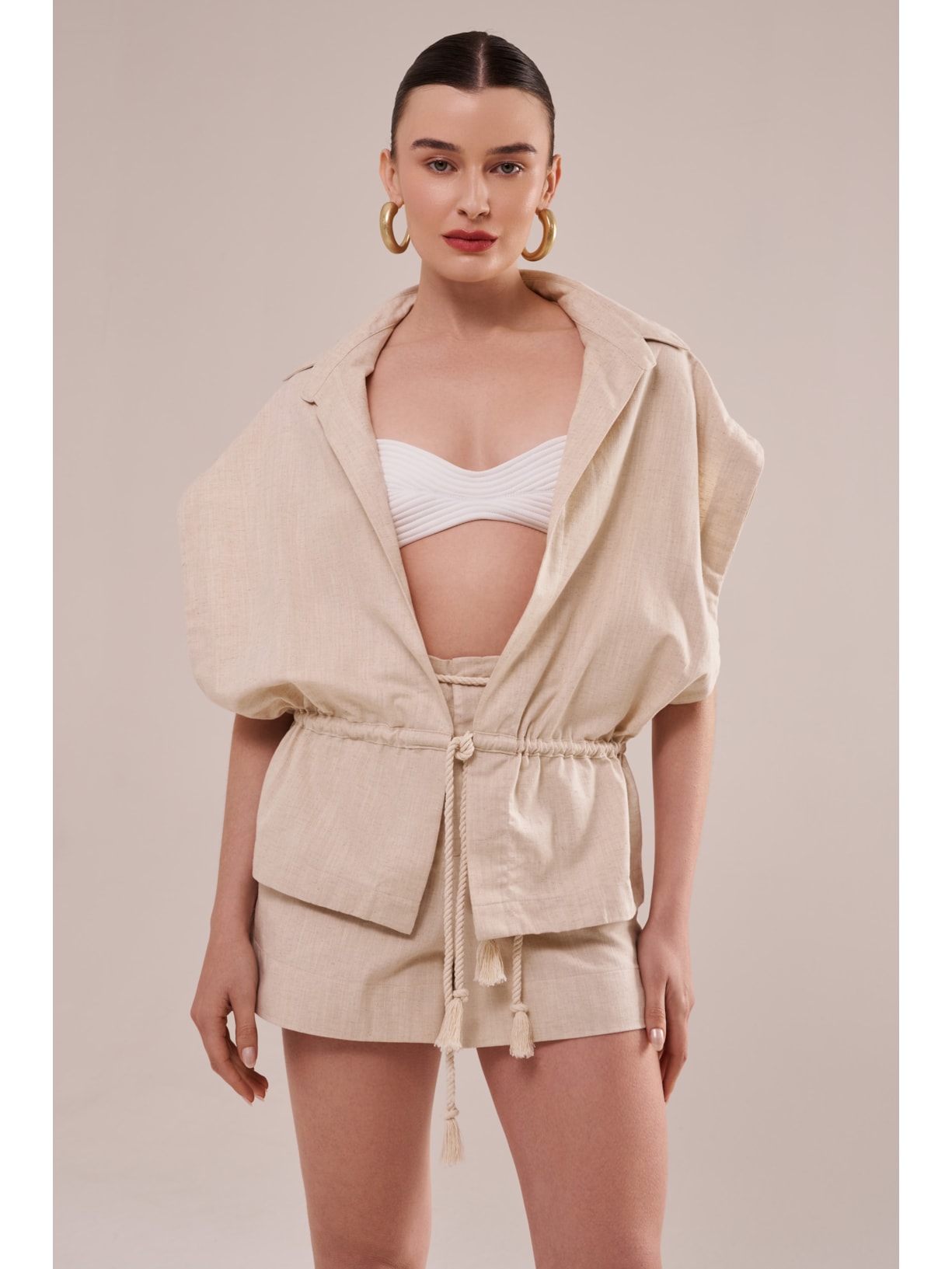 bata em linho com algodão cordel Suntime