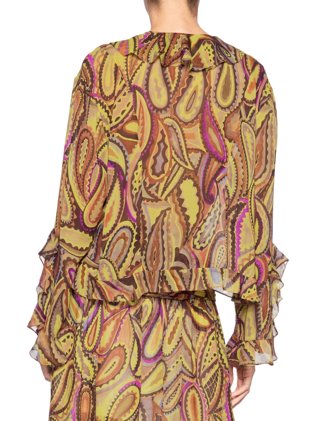 Bata Feminina Acinturada Paisley Anna Rosa Verde Animale