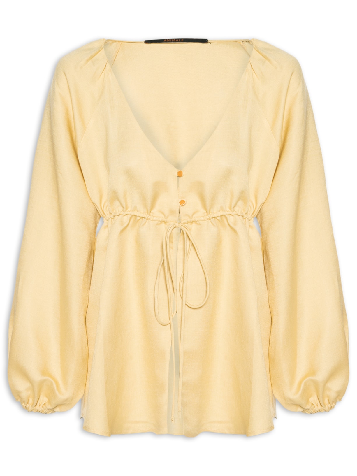 Bata Feminina Amarração Com Linho Golden - Amarelo