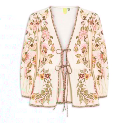 Bata Feminina Amarração Natureza Romântica - Bege