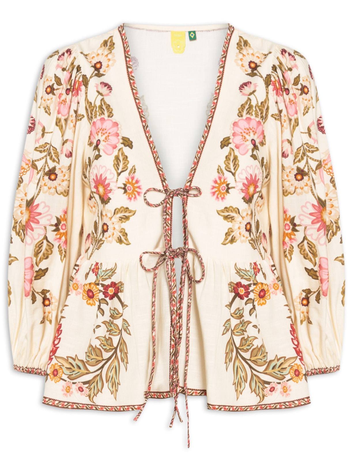 Bata Feminina Amarração Natureza Romântica - Bege