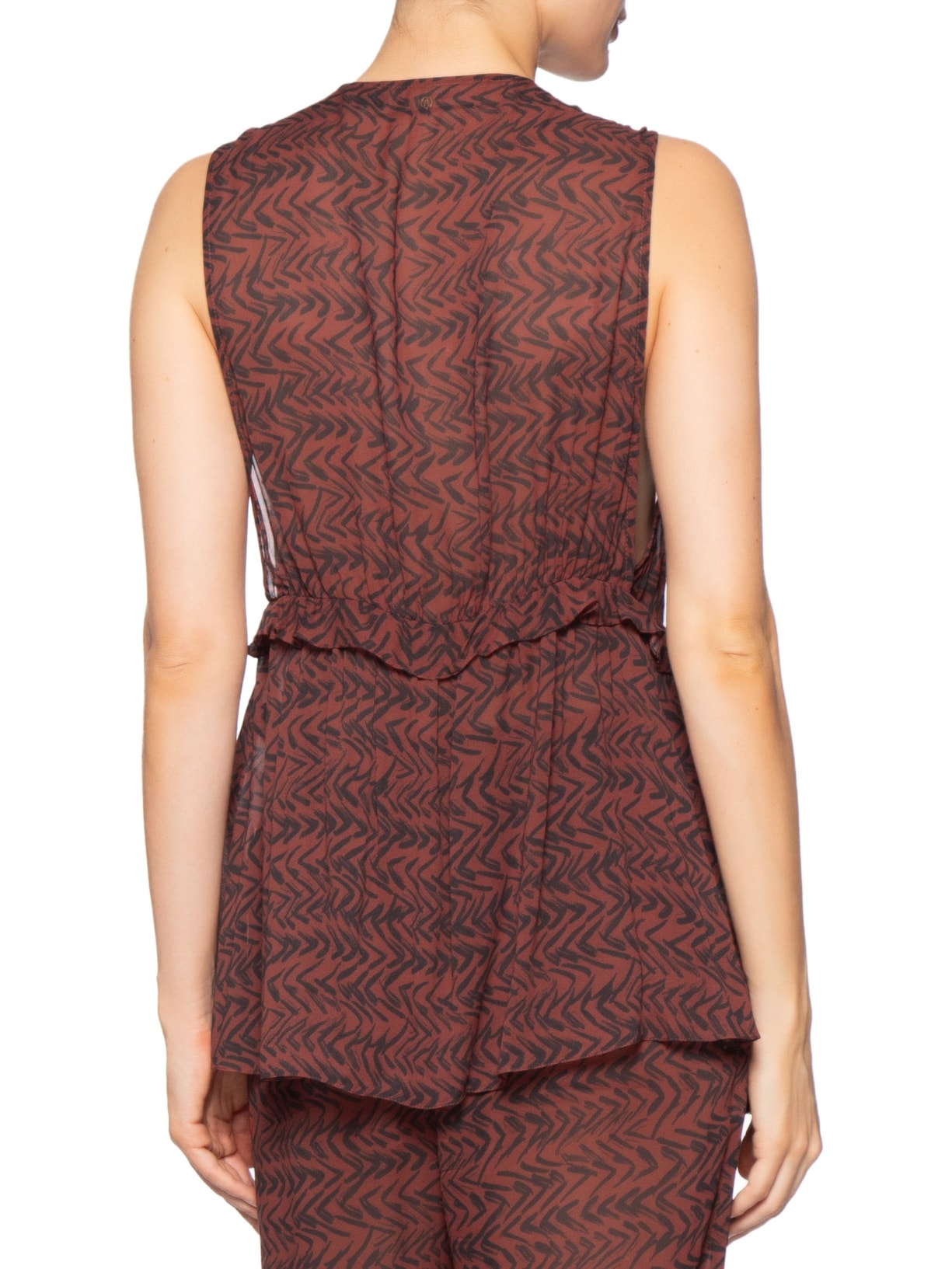 Bata Feminina Babado Busto Fig Pim Vermelho Animale Resort