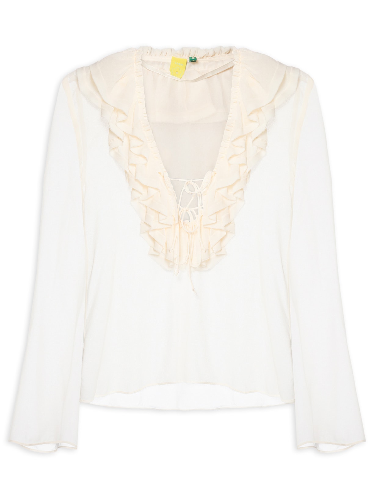  Bata Feminina Babado Tule Amarelo Farm