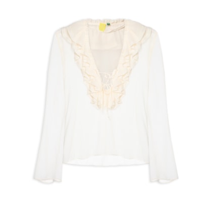  Bata Feminina Babado Tule - Amarelo