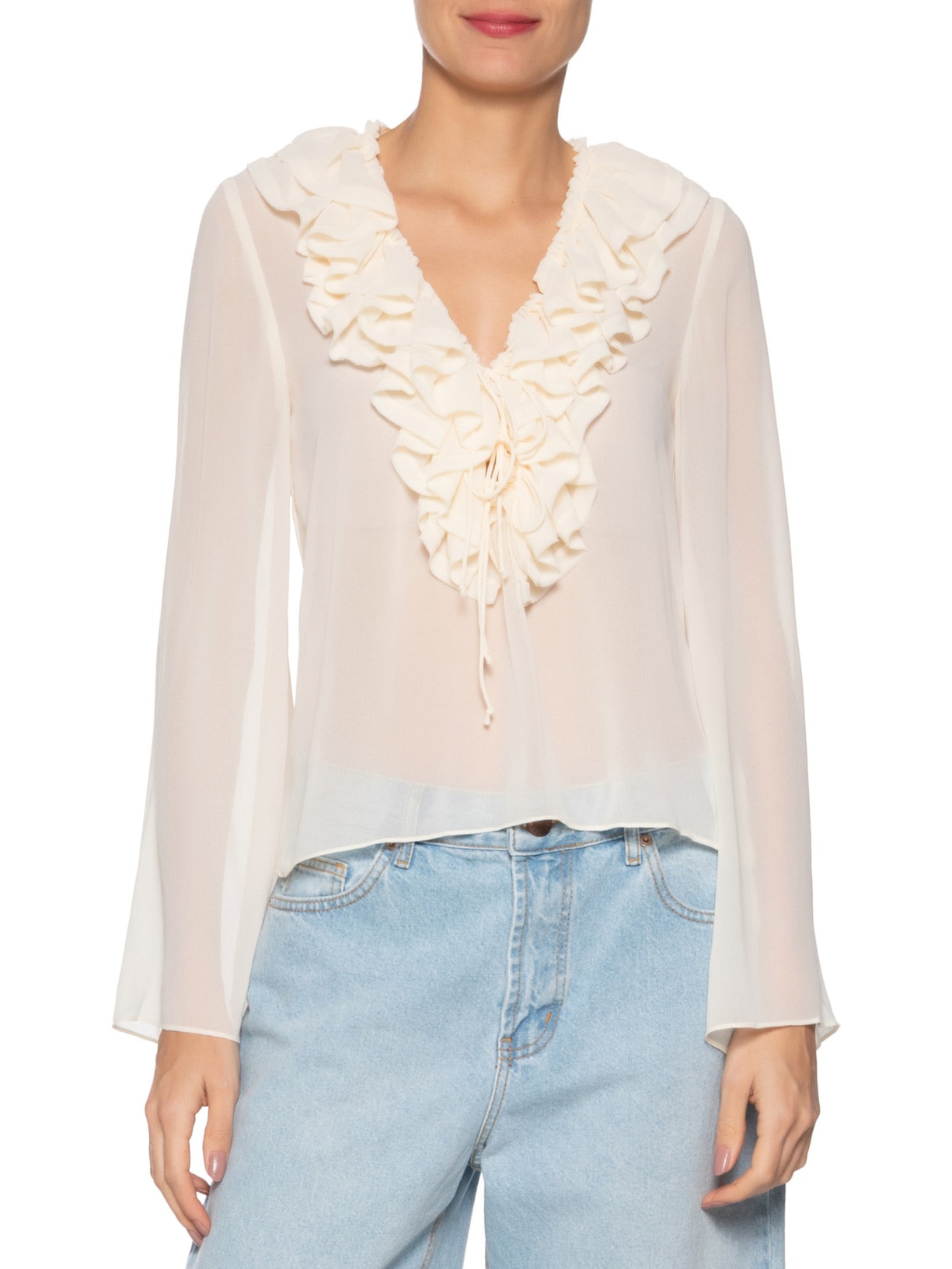  Bata Feminina Babado Tule Amarelo Farm