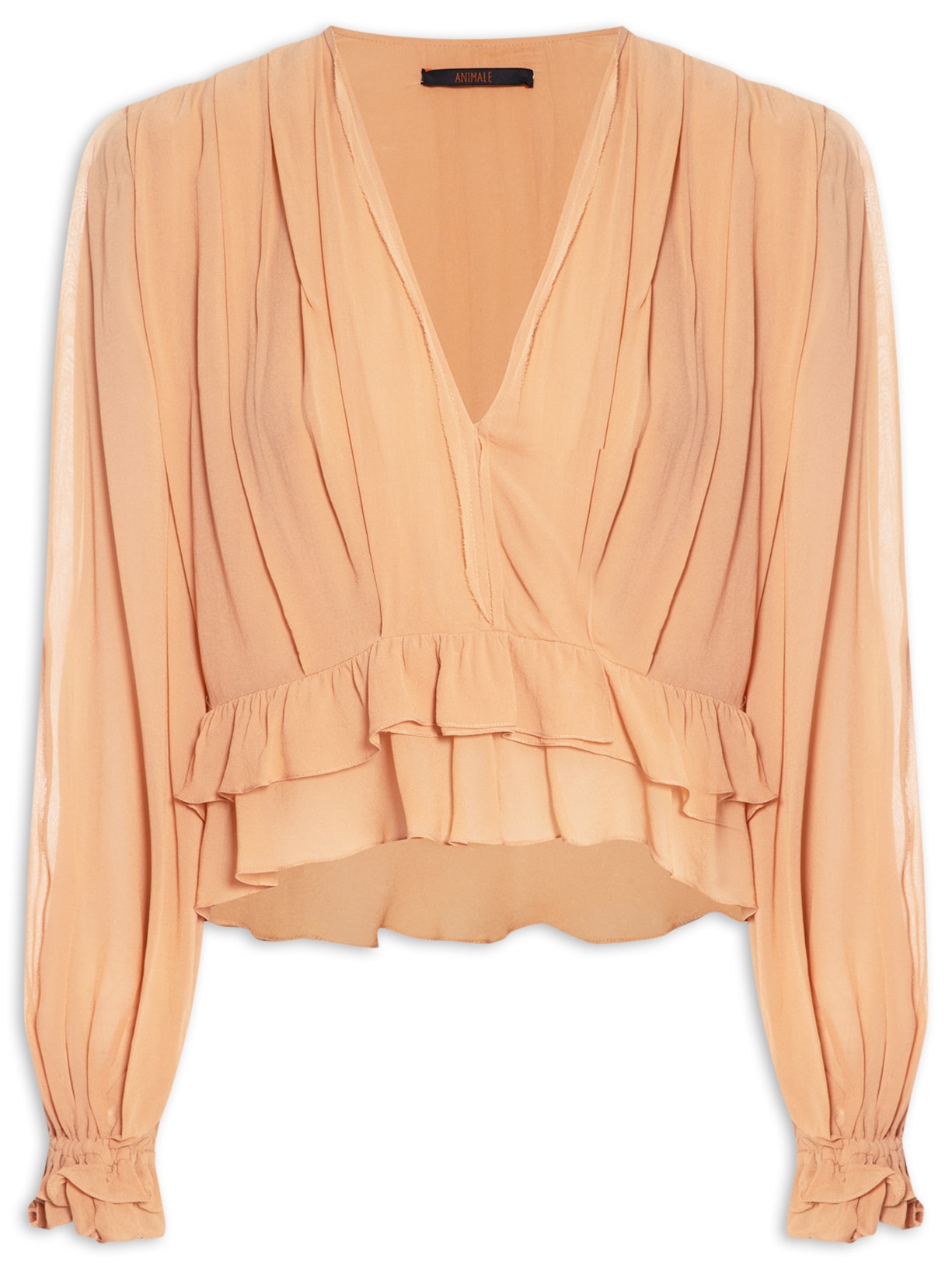 Bata Feminina Com Babados Praia - Bege