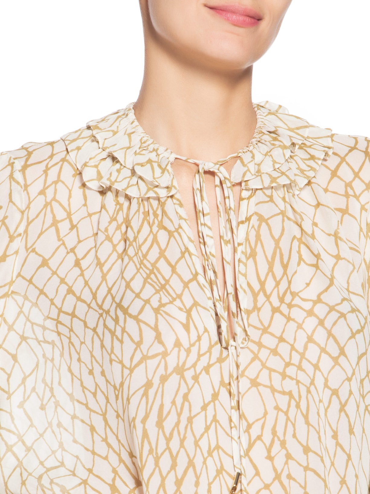 Bata Feminina Com Gola Babado Bege Animale