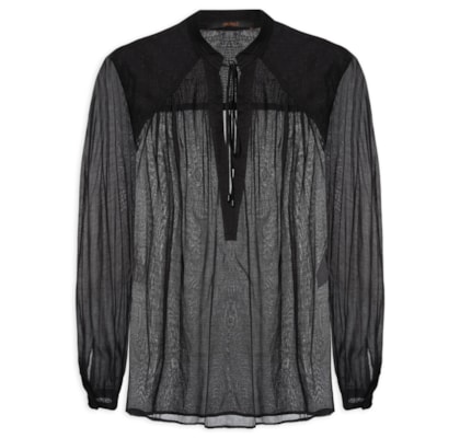 Bata Feminina De Voil Detalhe Pesponto - Preto