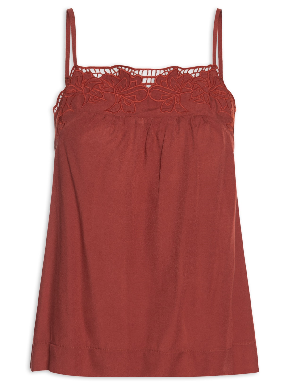 Bata Feminina Decote Bordado - Vermelho