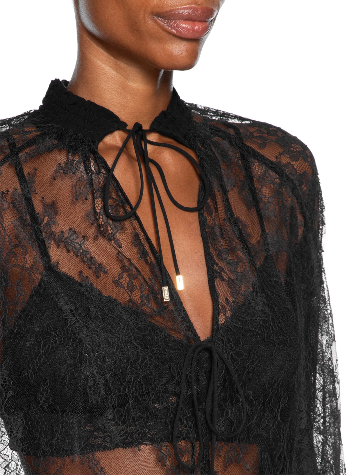 Bata Feminina Decote Renda Preto Animale