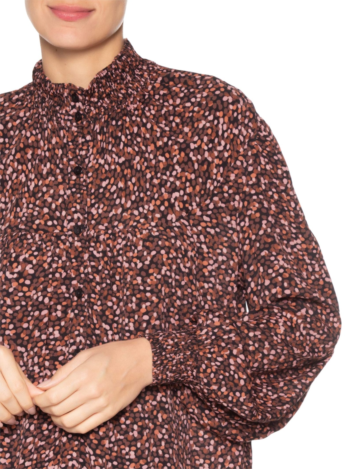 Bata Feminina Estampa Céu Noturno Marrom Dress To