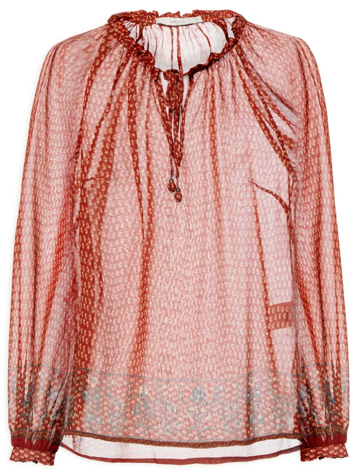 Bata Feminina Estampa Folk - Vermelho