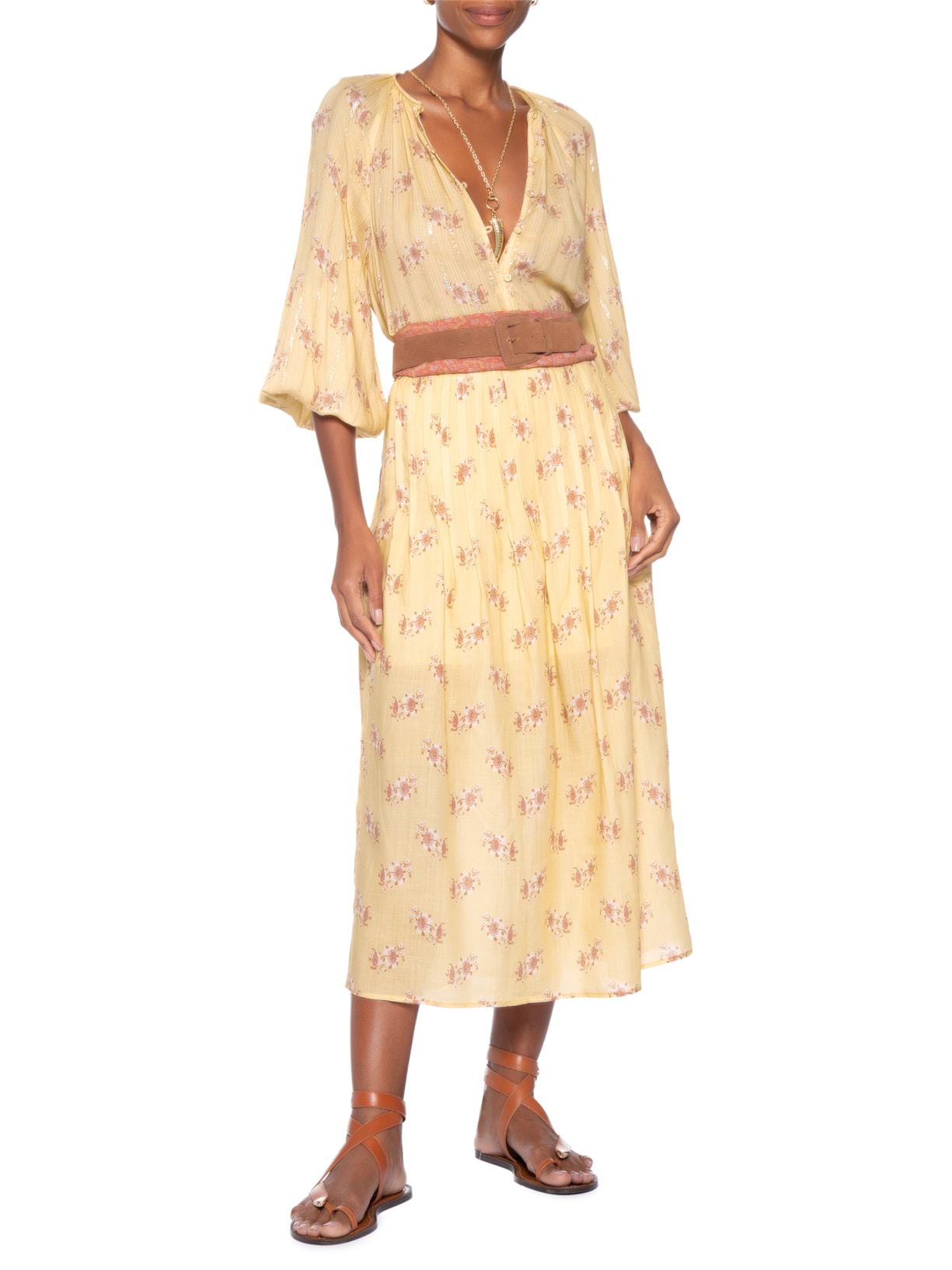Bata Feminina Estampa Mini Fleur Amarelo Maria Filó