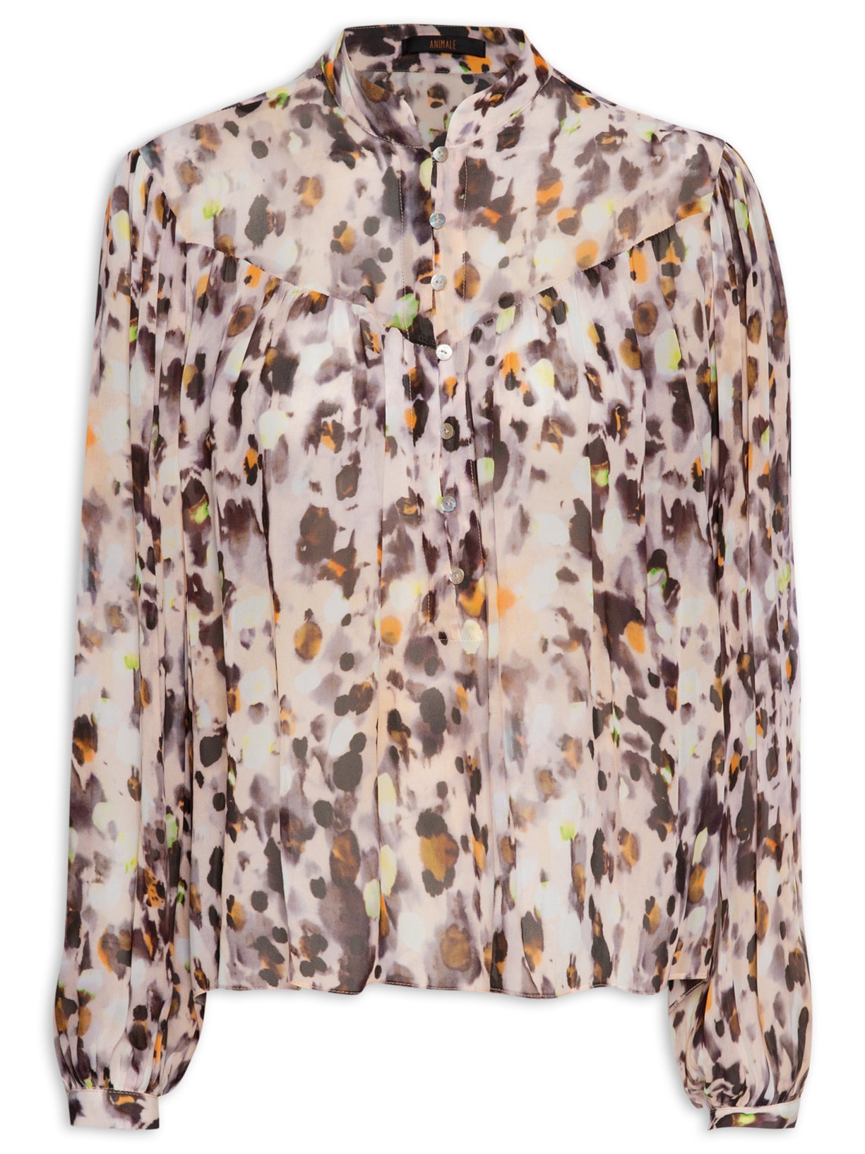 Bata Feminina Estampada Textura Manchas - Bege