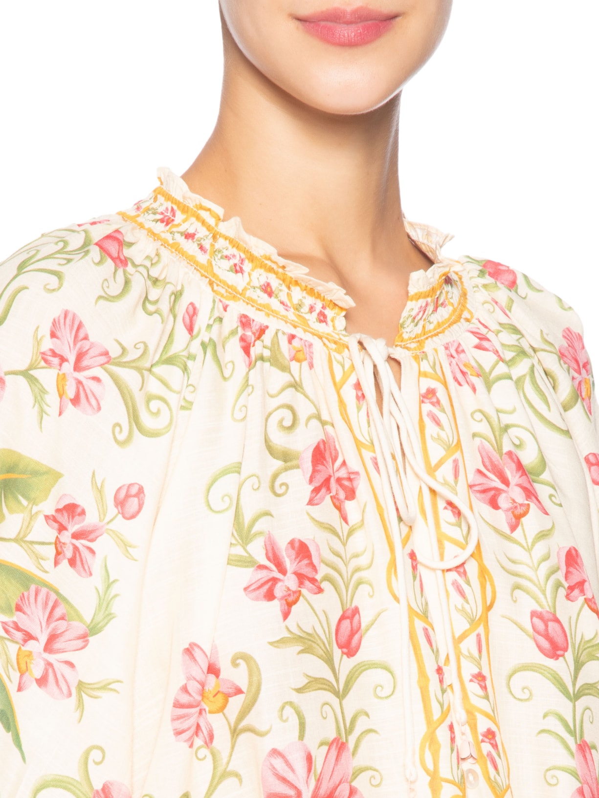 Bata Feminina Floral Nusa Off White Farm