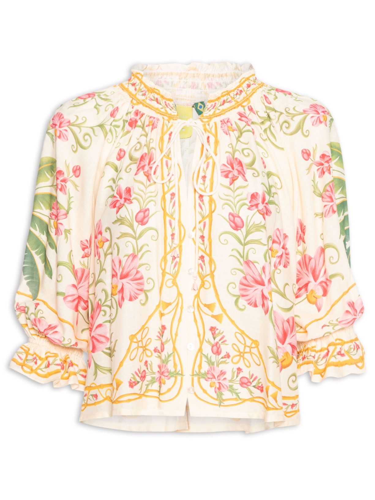 Bata Feminina Floral Nusa Off White Farm