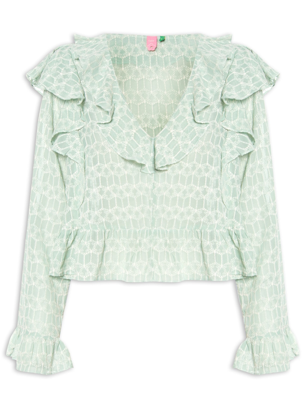 Bata Feminina Fluida Babados Coqueirinho - Verde