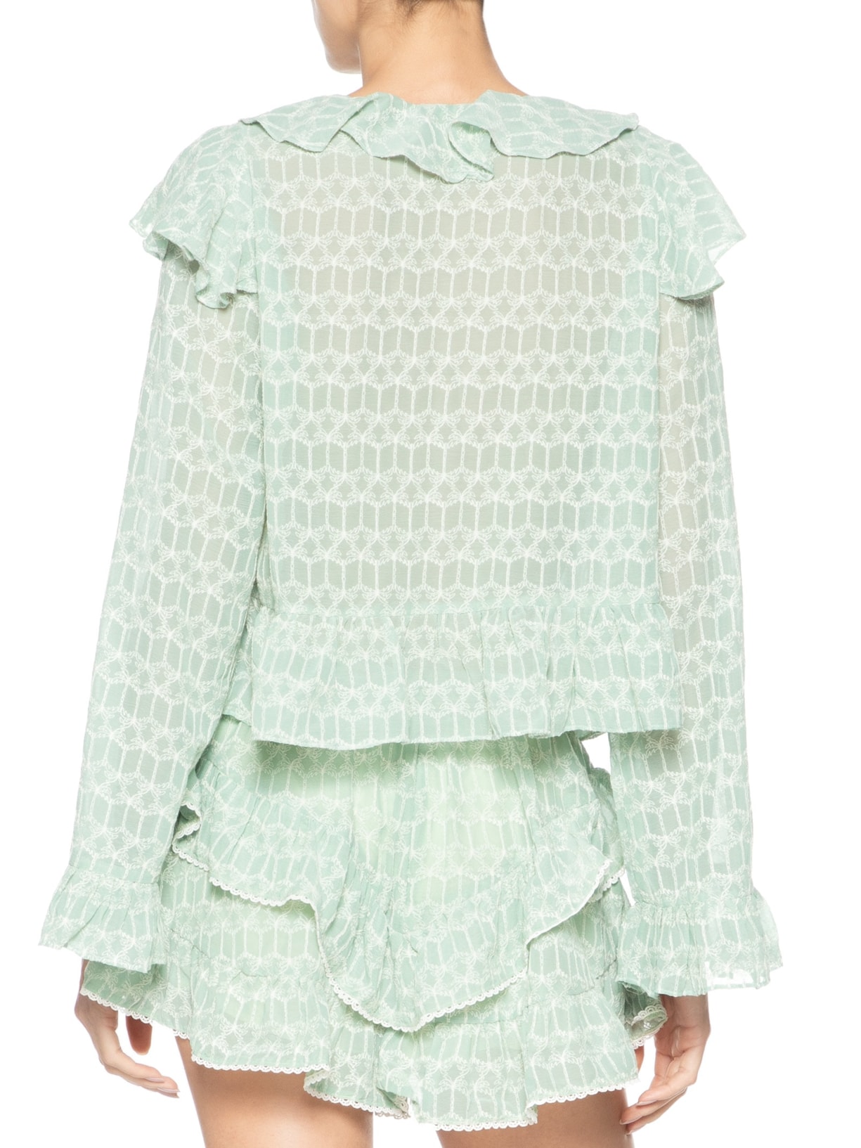 Bata Feminina Fluida Babados Coqueirinho Verde Farm