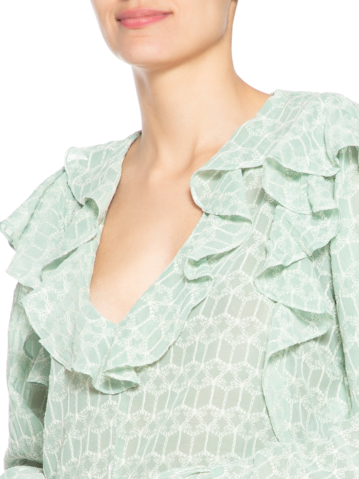 Bata Feminina Fluida Babados Coqueirinho Verde Farm