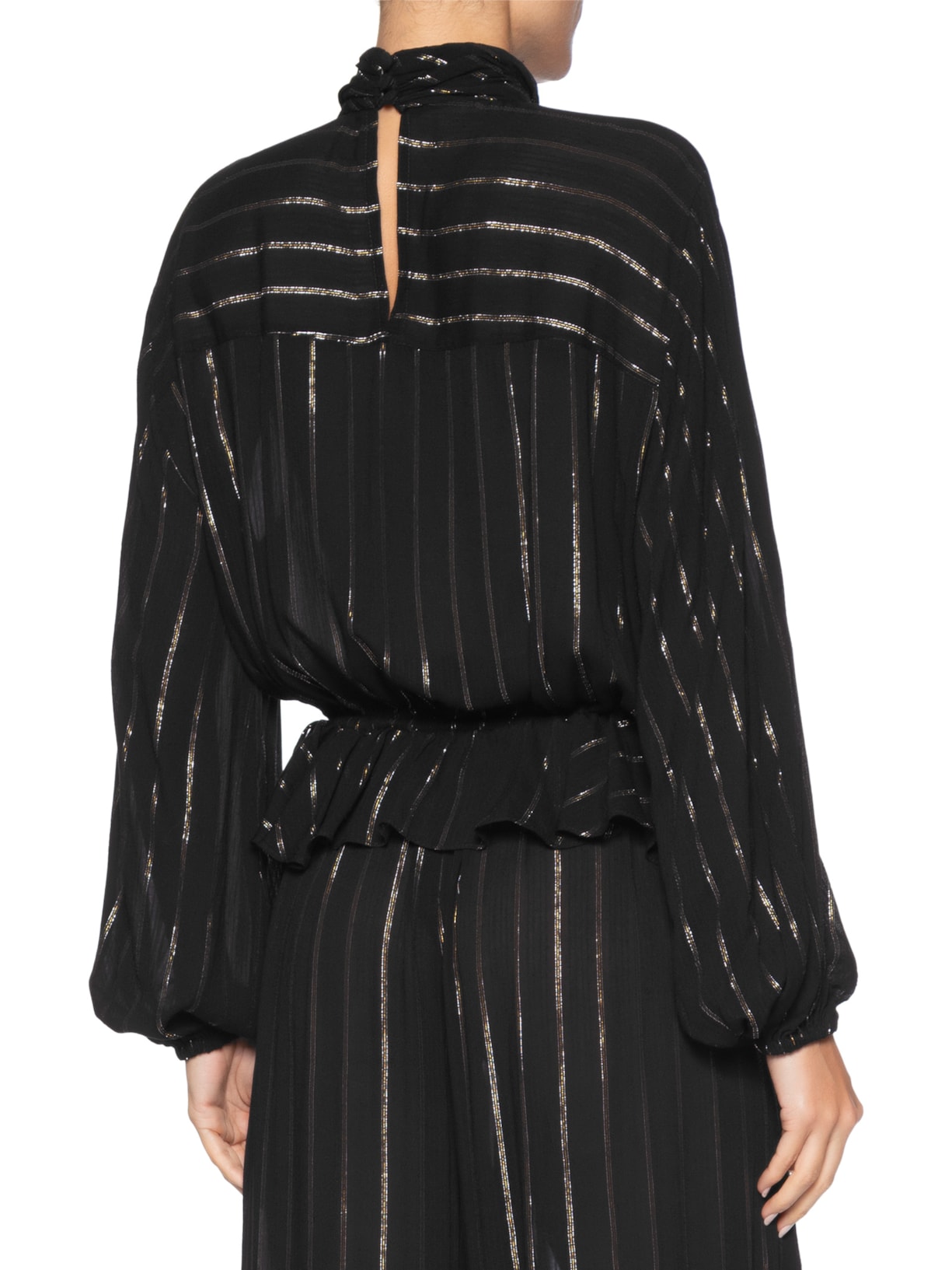 Bata Feminina Gola Lurex Preto Dress To