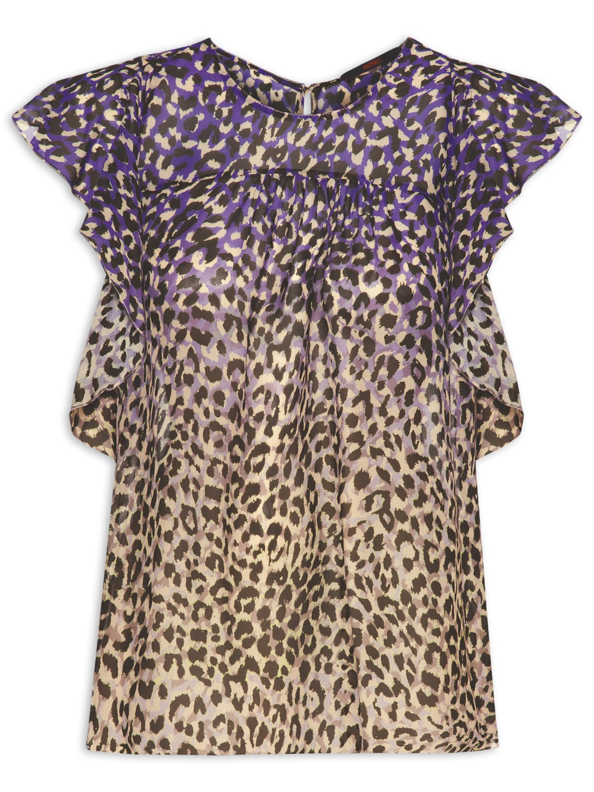 Bata Feminina Manga Curta Degradê - Animal Print