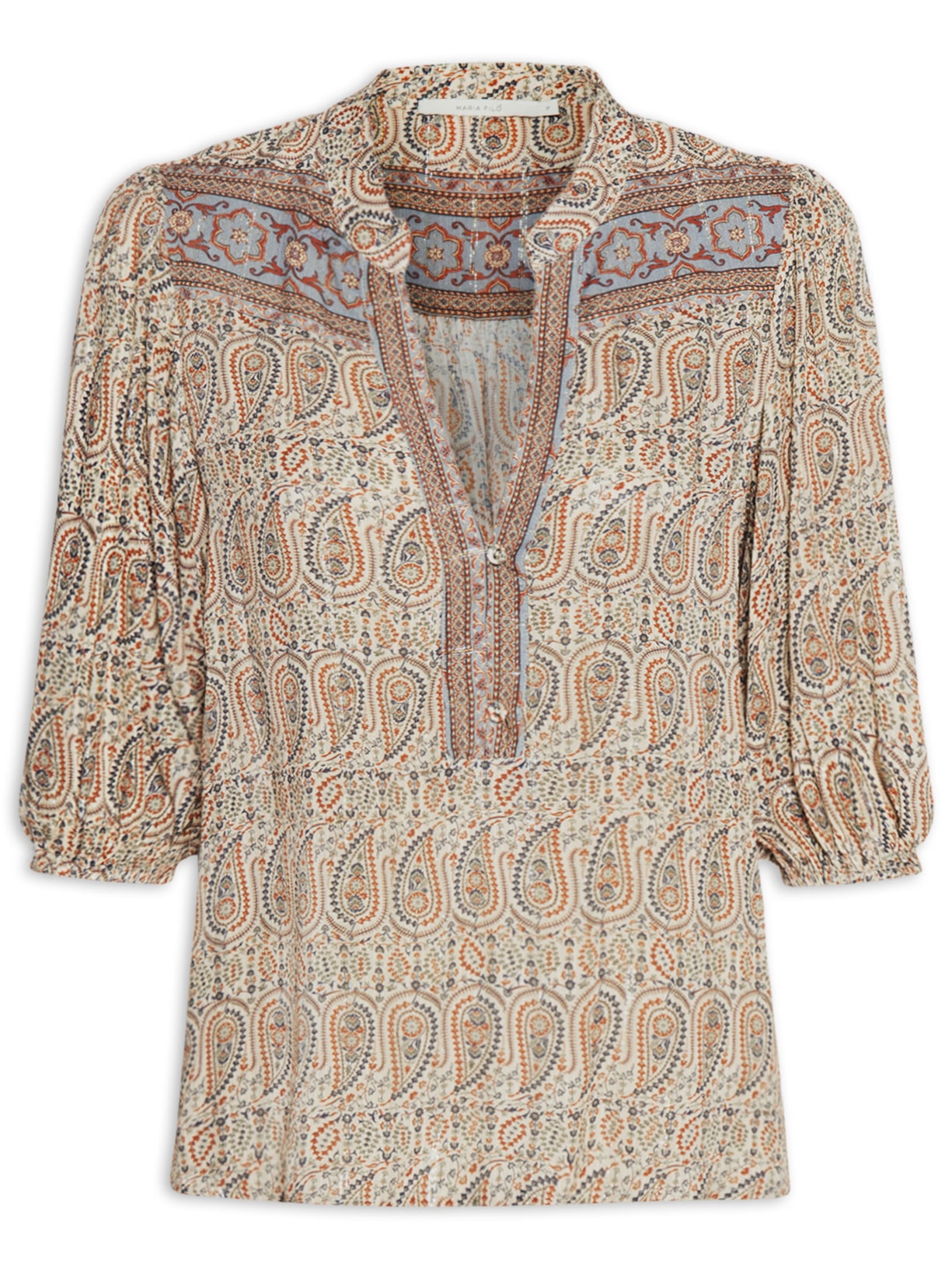 Bata Feminina Manga Estampa Blink - Bege