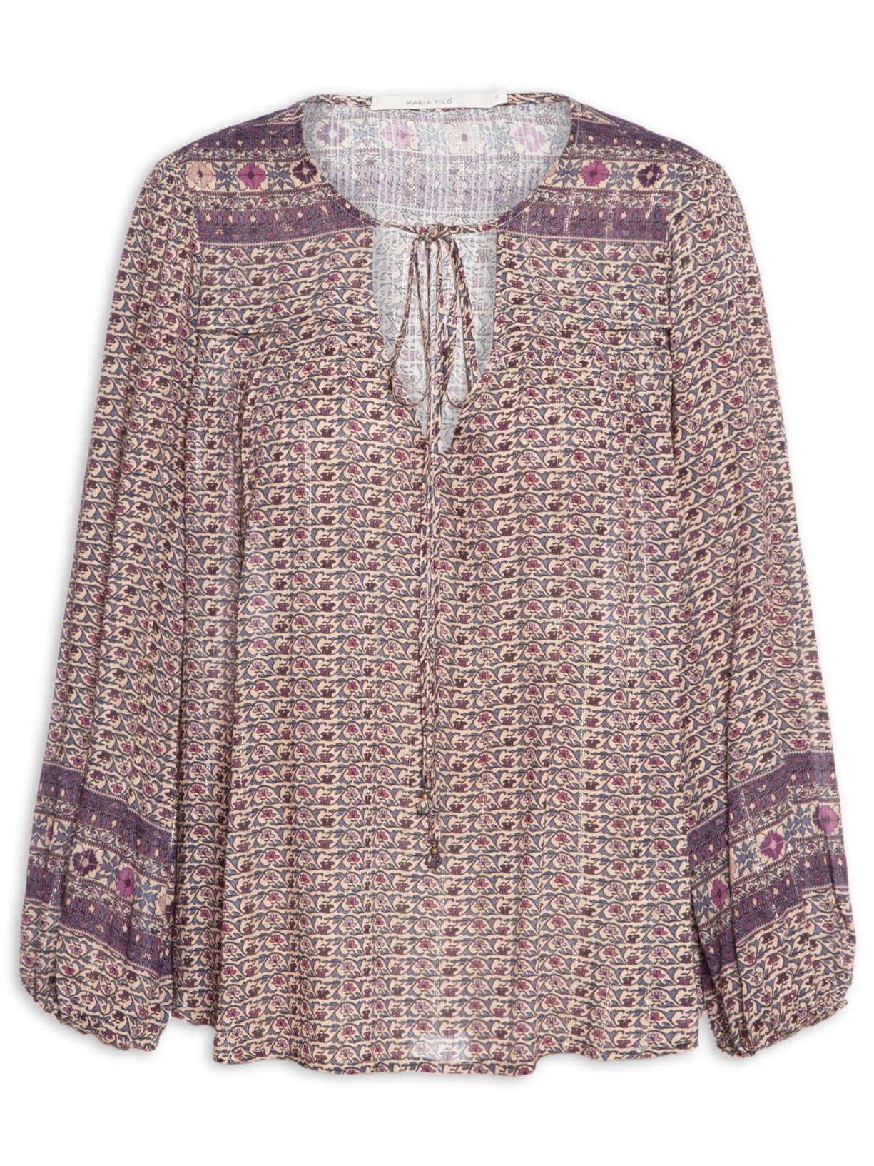 Bata Feminina Manga Longa Estampa Belle - Roxo