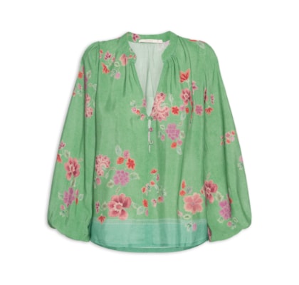 Bata Feminina Manga Longa Estampa Bliss - Verde