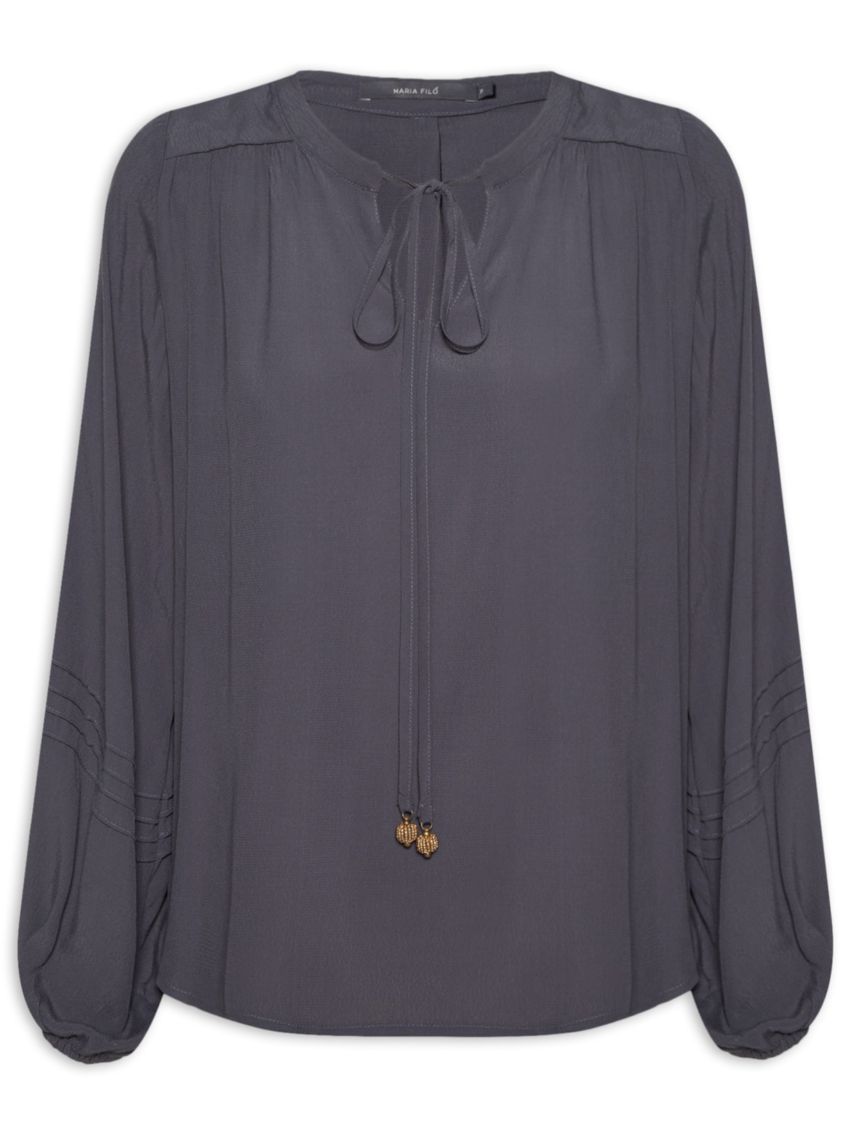 Bata Feminina Manga Longa Pregas - Azul