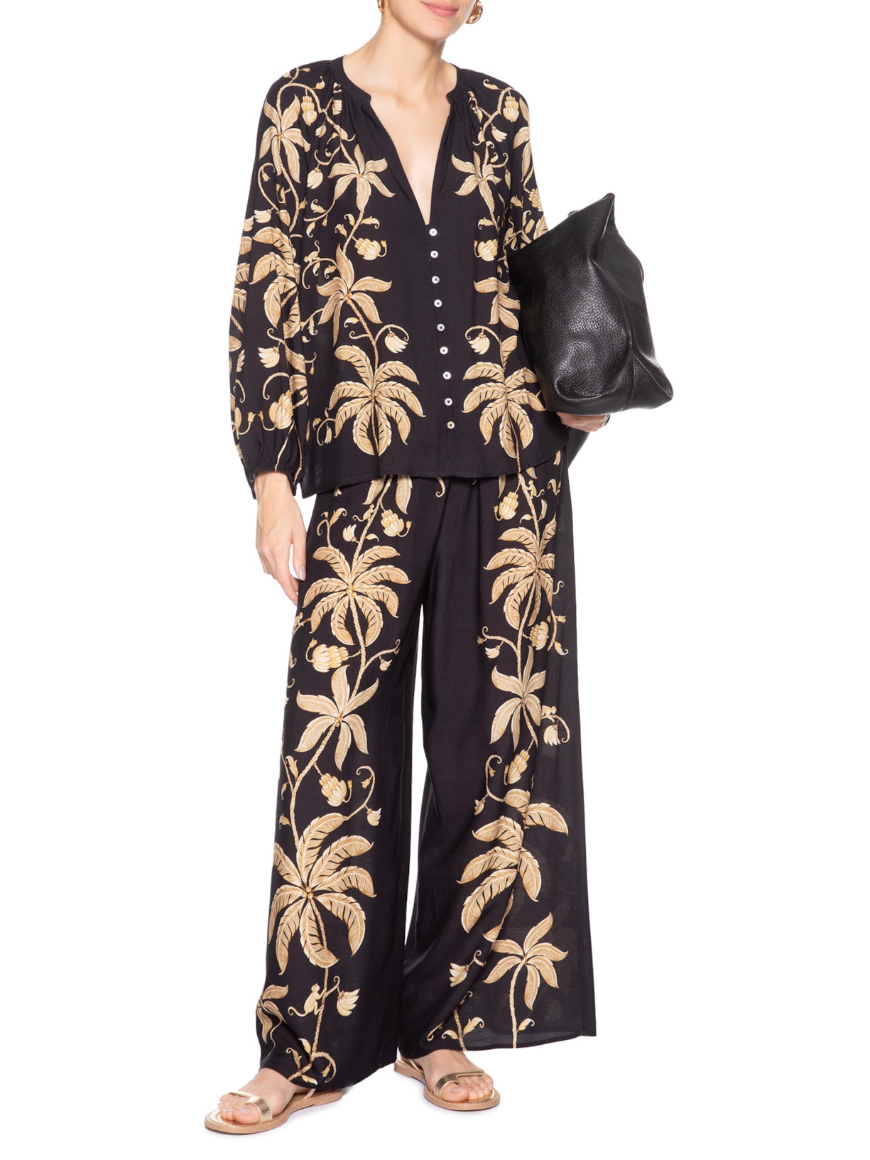 Bata Feminina Ourinho Tropical Preto Farm