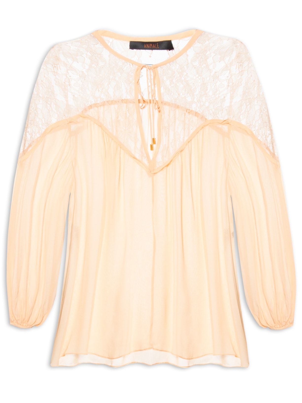 Bata Feminina Pala Renda - Bege