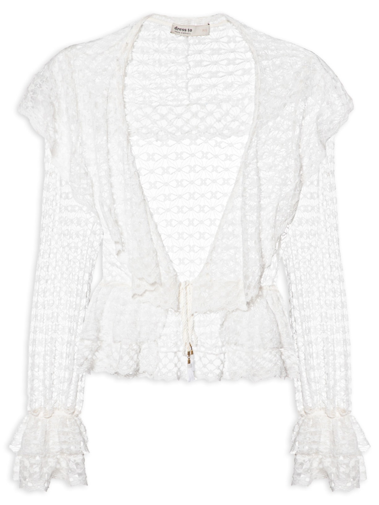 Bata Feminina Renda Babado - Branco