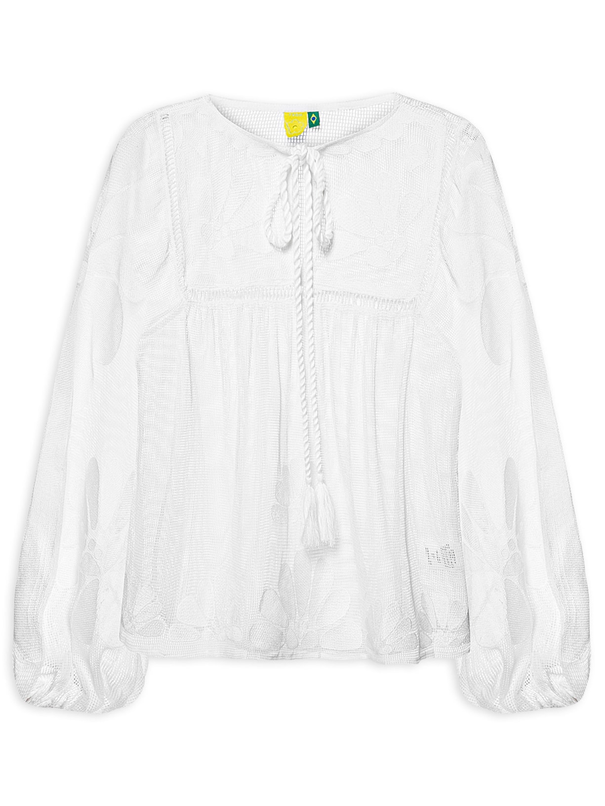 Bata Feminina Tela Cutwork Palermo Branco Farm Praia
