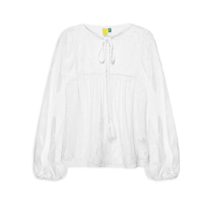 Bata Feminina Tela Cutwork Palermo - Branco